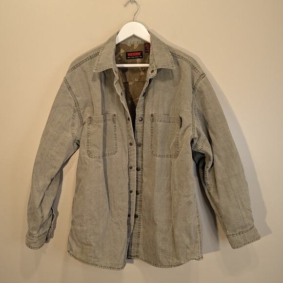Wolverine Shacket Green Denim Rustic Camping Outdoor Gear - Size M - Picture 1 of 7